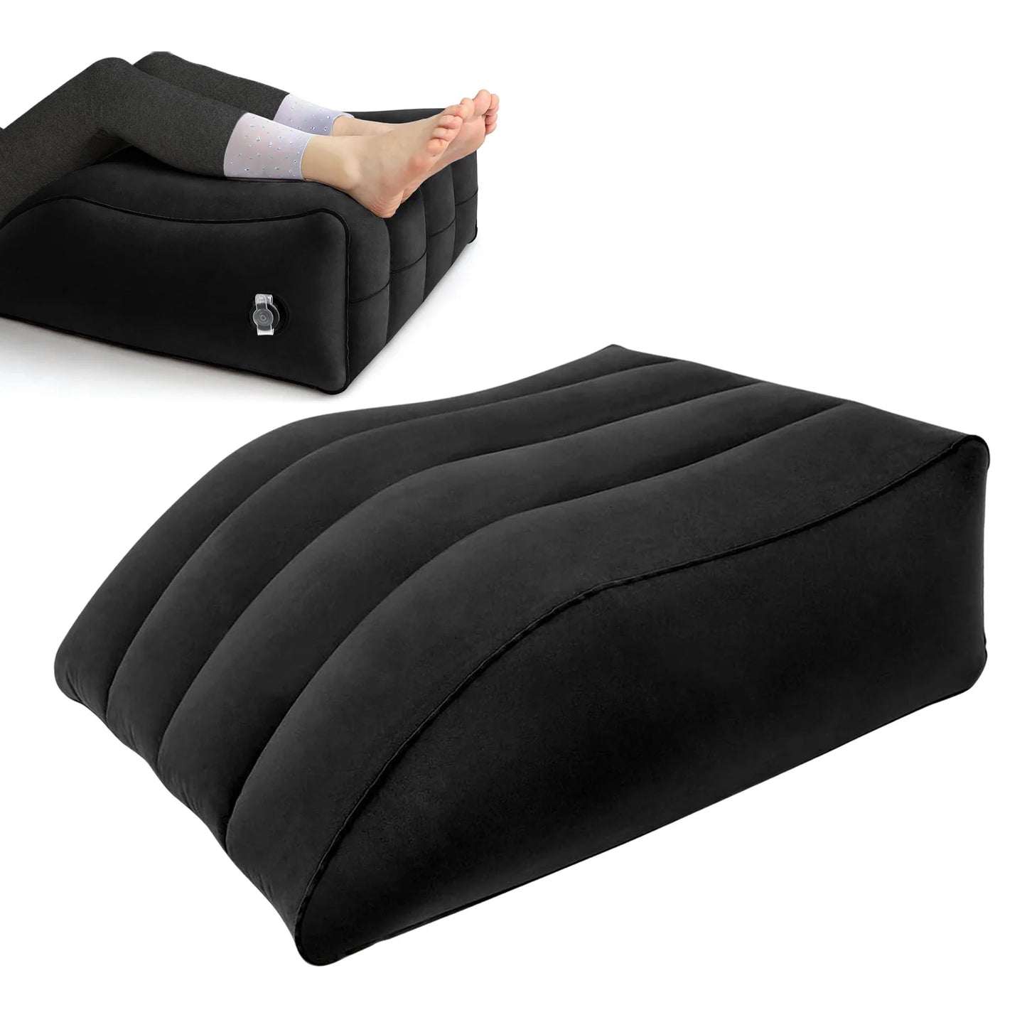 Portable Inflatable Leg Wedge Pillow | Sophisticated "Travel & Camping" Support Silhouette | Elegant PVC Elevation Knee Cushion | "Dignified" High-Performance Bedding Essential for Radiant Versatile Styling Luxegan