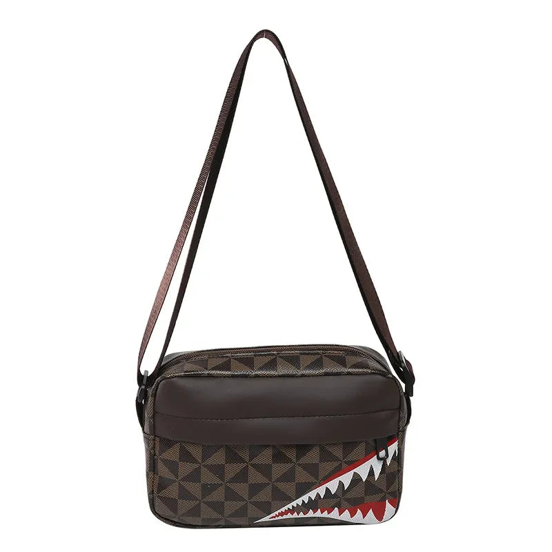 Bolso cruzado creativo con boca de tiburón, monedero simple, bolso para teléfono móvil, bolso cruzado informal de moda, bolso cuadrado pequeño de gran capacidad