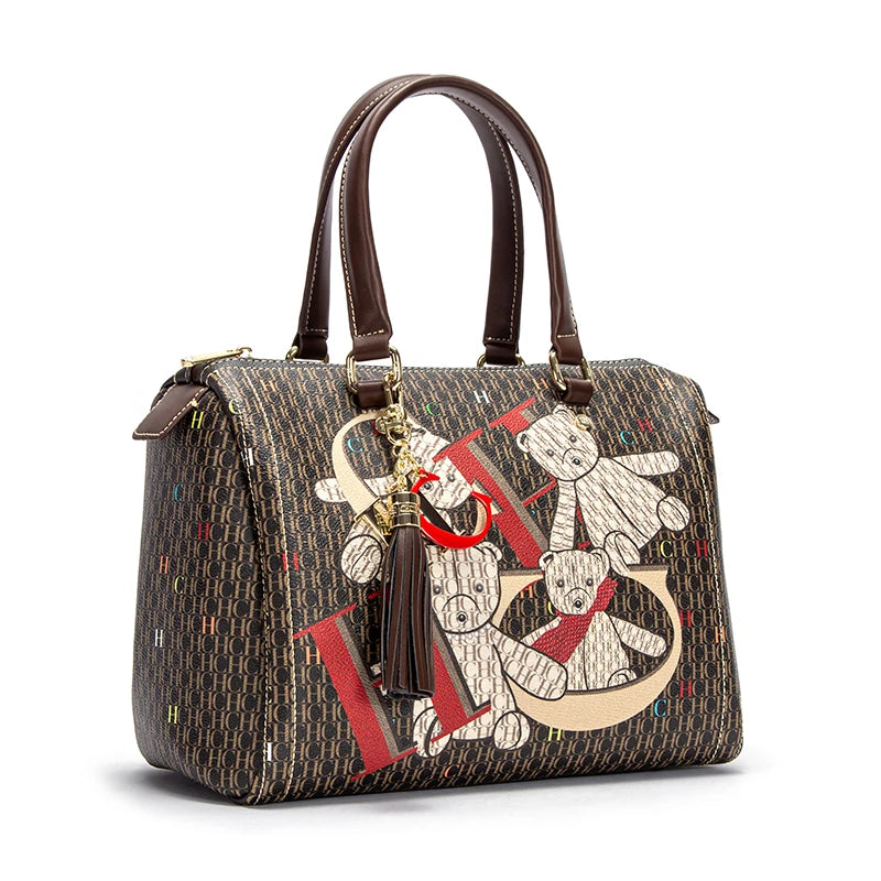 Luxury Jacquard Bowling Bag | Colorful PVC Commuter Crossbody Luxegan
