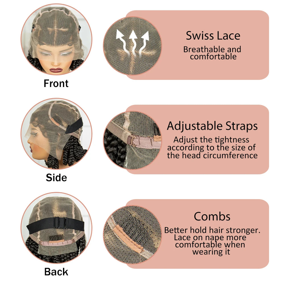 Handmade Bantu Knotless Braids Wig | Full Lace Frontal | Baby Hair Luxegan