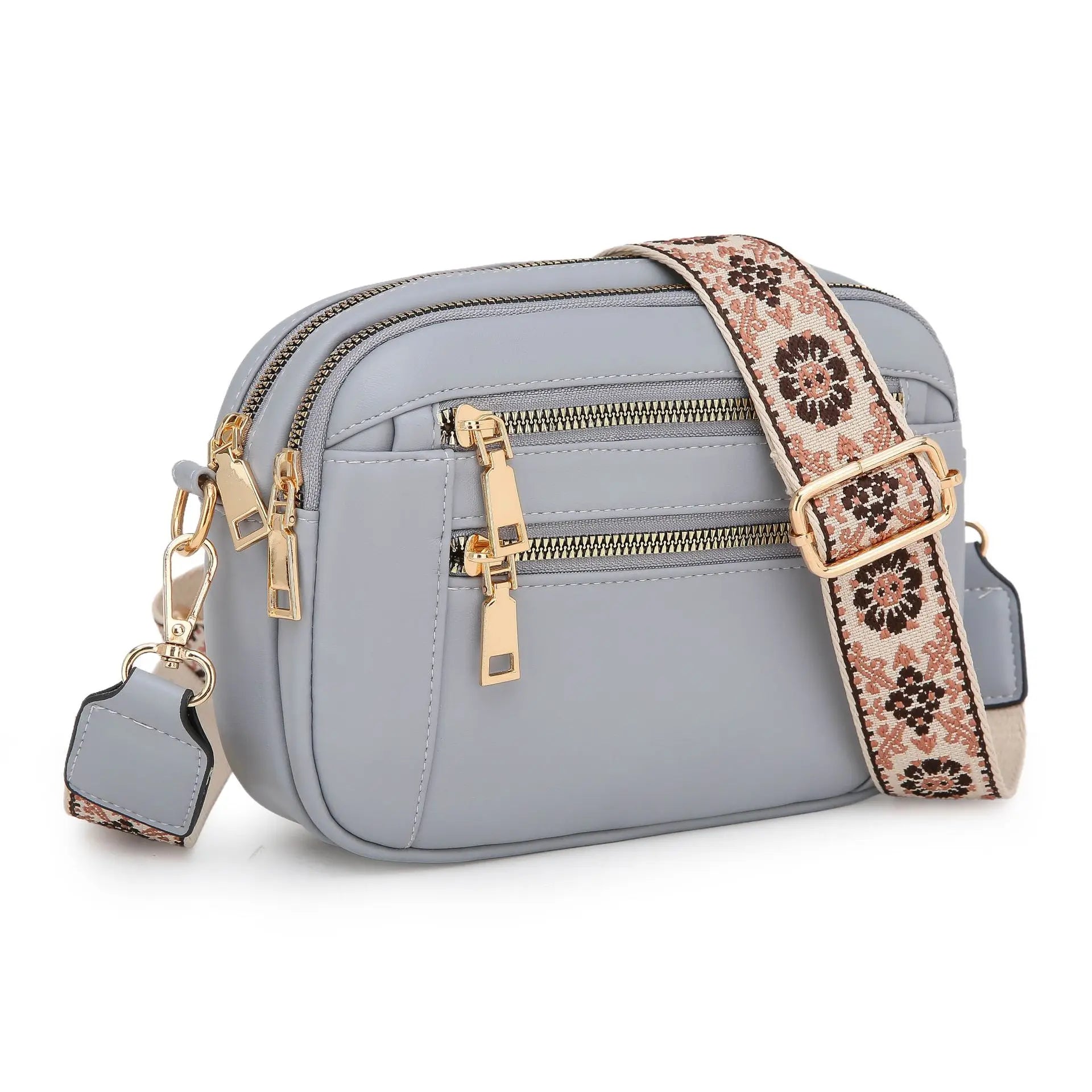 Stylish Wide Strap Leather Crossbody Bag | Color-Matching & Small Square Shoulder Bag Luxegan