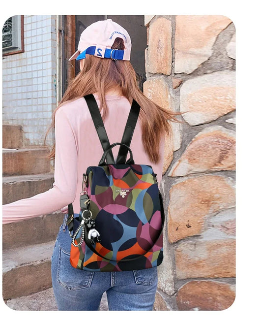 Fashion Women's Oxford Cloth Backpack | Lightweight School Bag for Teenage Girls | Trendy Ladies Travel Bagpack with Ribbon Decoration | Stylish Daily Mochila Feminina Luxegan