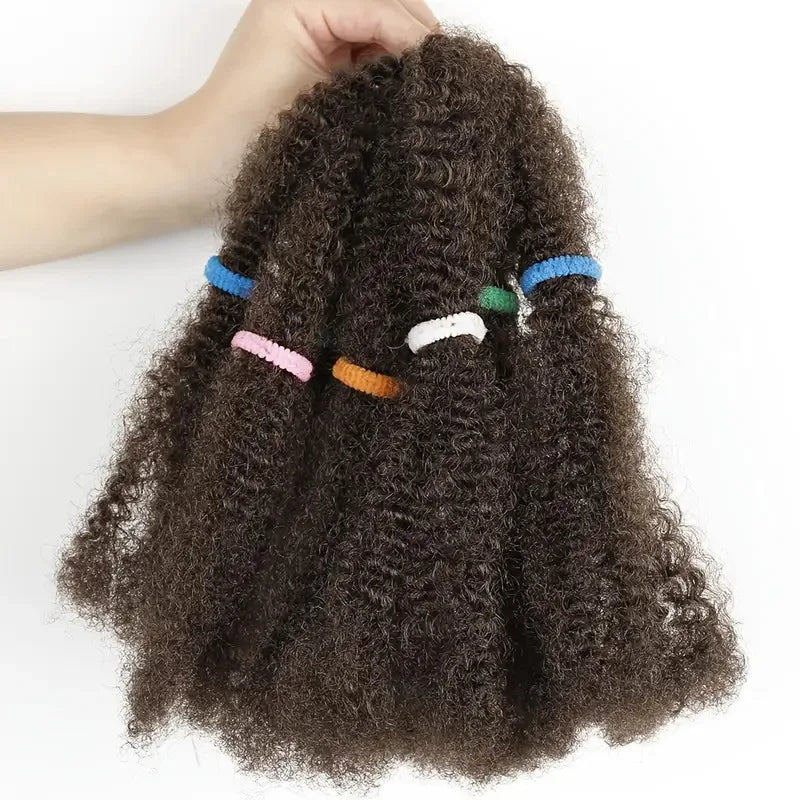 12 Inch Pre-Fluffied Afro Kinky Twist Braiding Hair | Synthetic Bulk Hair Extensions Ombre Colors - view 17