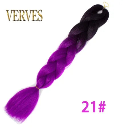 Synthetic Jumbo Braid Kanekalon Braiding Hair 24in | Ombre & Solid Colors | 100g