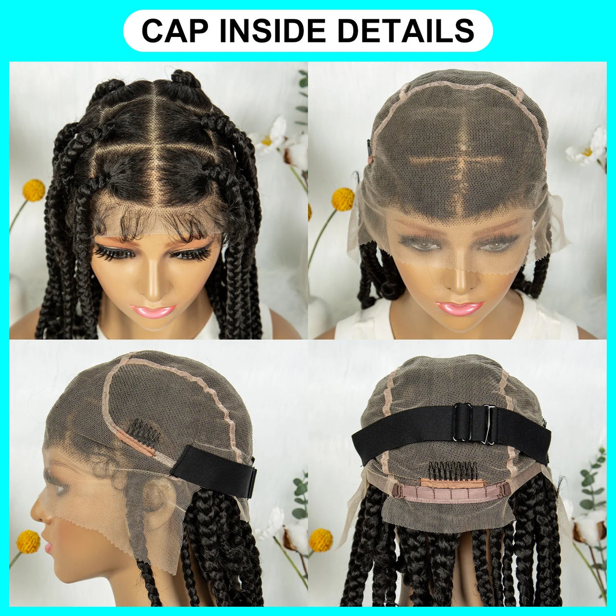 KIMA 14 Inches Synthetic Braiding Wigs Square Box Braided HD Full Lace Wigs for Africa Women Braided Wig with Baby Hair Luxegan