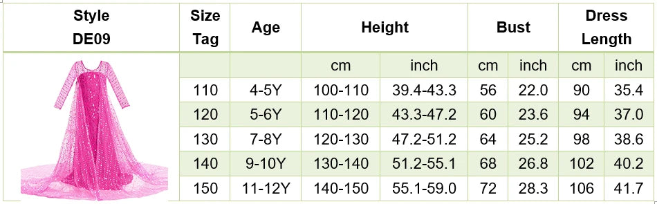 Little Girls Summer Cinderella Dance Sequin Clothing Kids Birthday Fancy Maxi Princess Style Cosplay Dress Long Sleeve Ball Gown