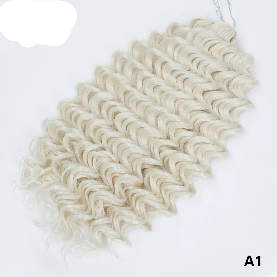 Deep Wave Crochet Braiding Hair 24in | 50 Strands 110g | 16 Colors | Water Wave Twist Luxegan