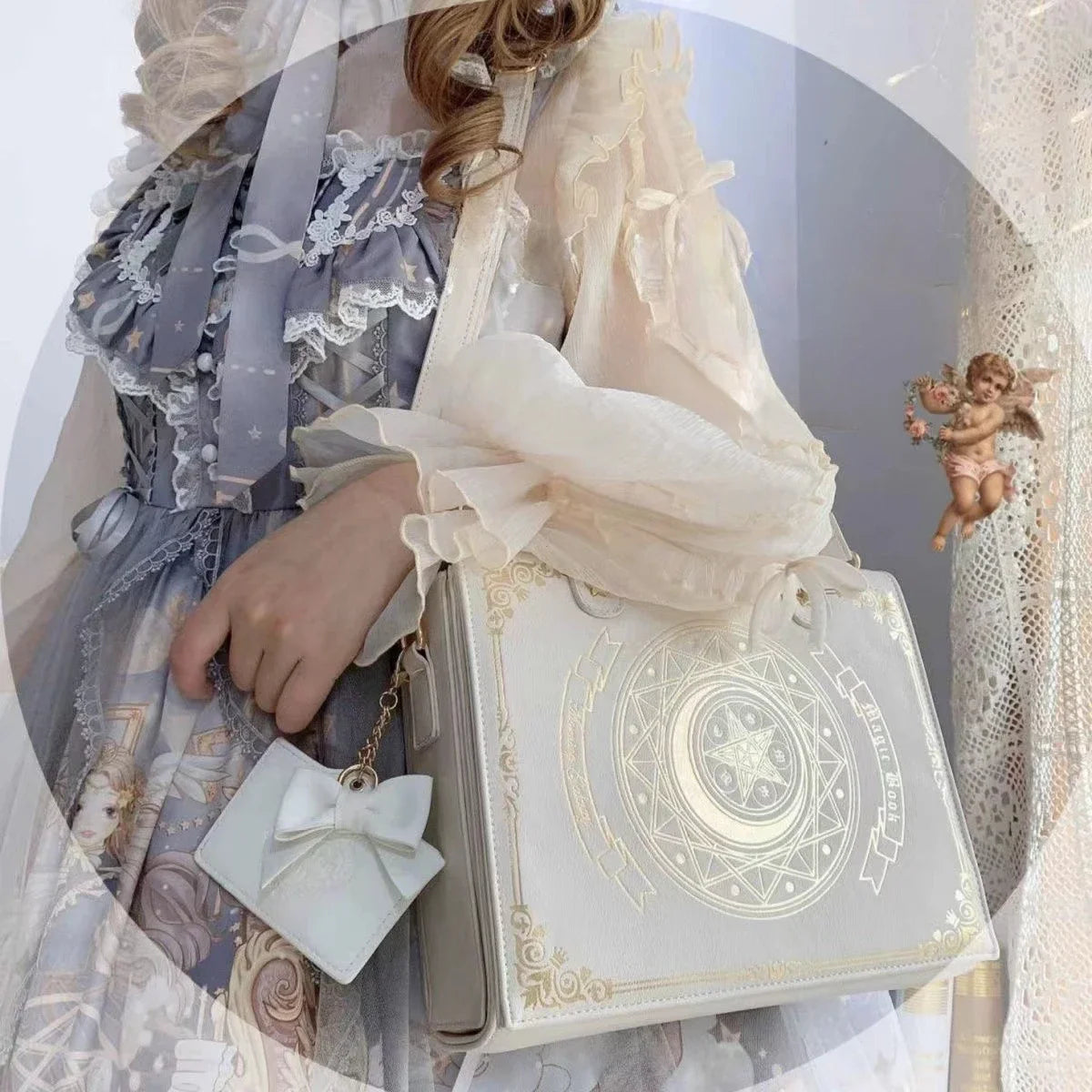 Y2K Korean Gothic Square Shoulder Bag | Vintage Aesthetic Handbag Luxegan