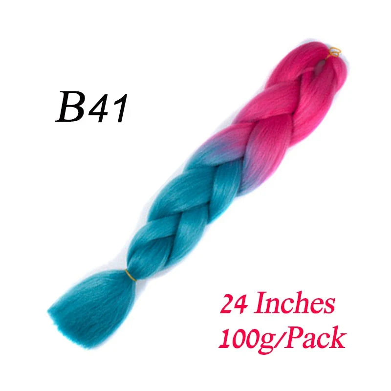 Lihui 24 Inch Pre-Stretched Synthetic Braiding Hair – Kanekalon Jumbo Braid | 100g | 100+ Ombre Colors