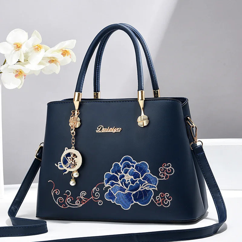 Women's New Trend Niche Embroidered Shoulder Bag | Luxury Handbag Tote Bag | High Quality Light Luxury Messenger Bag Luxegan
