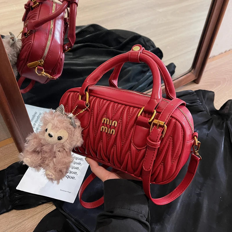 High-End Fashion Bowling Bag | Soft Large Capacity Shoulder Handbag Luxegan