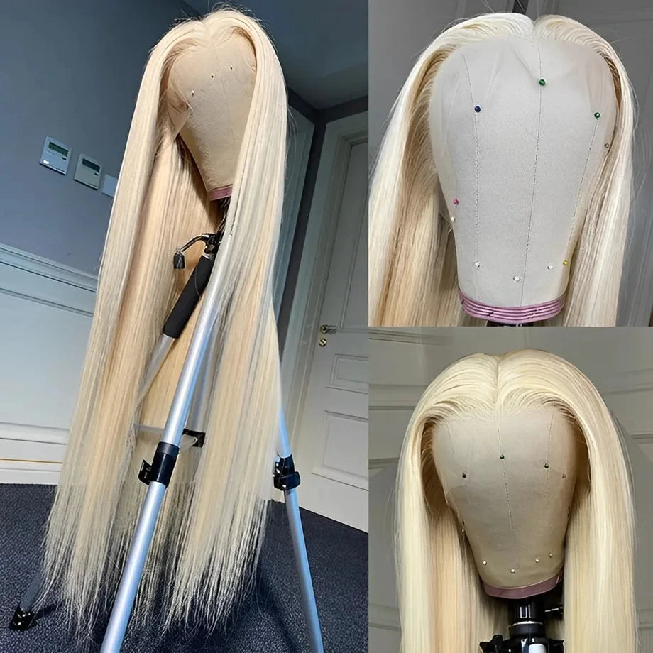 613 Blonde Brazilian Human Hair Wig | Sophisticated 13x6 HD Lace Frontal | Elegant 13x4 Transparent Swiss Lace | "Dignified" 26+ Inch Straight Remy Hair for High-Fashion Styling Luxegan