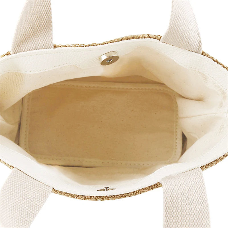 Beach Straw Shoulder Messenger Bag | Bohemian Summer Woven Rattan Bucket Tote Luxegan