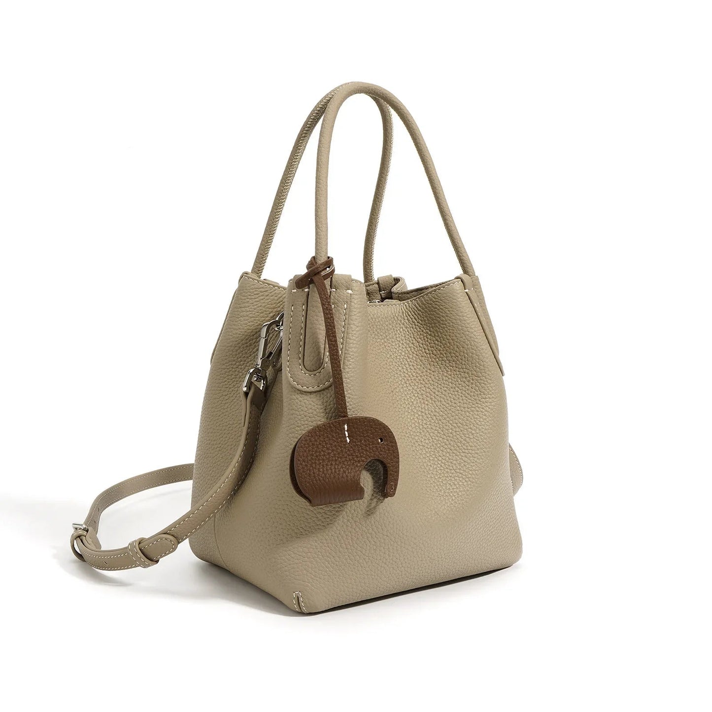 Head Layer Cowhide Bucket Bag | Soft Leather Commuter Crossbody Luxegan