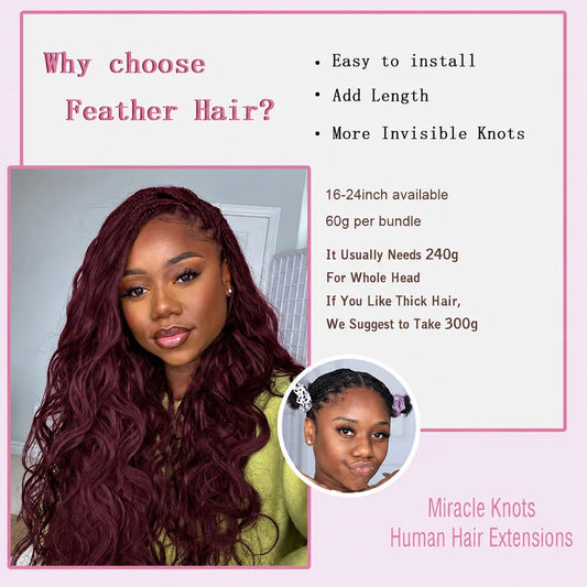 12A Body Wave Virgin Human Hair Crochet Extensions | Knotless Pre-Separated | 16-24in - view 2