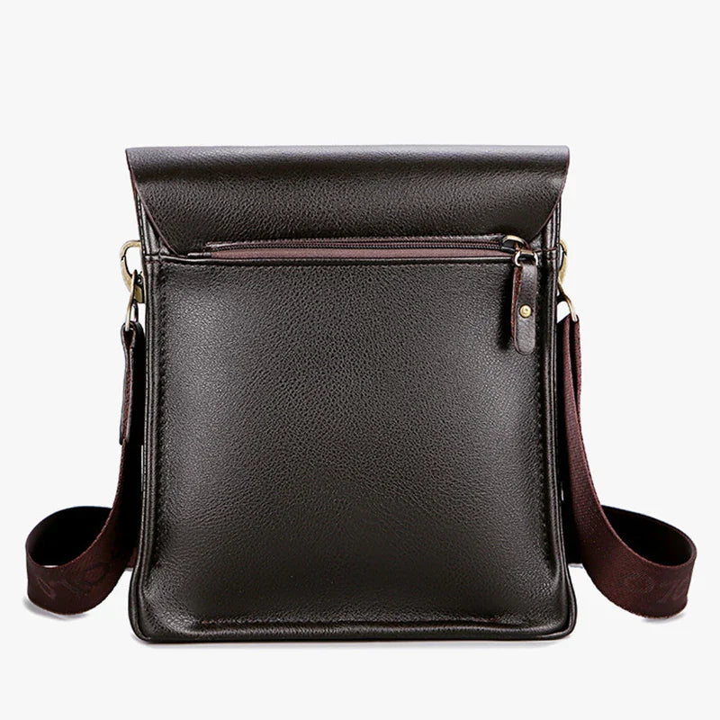 Men’s Leisure Business Single Shoulder Bag | Sophisticated Polo Vertical Satchel | Trend-Forward PU Leather Inclined Crossbody | Professional High-End Messenger Bag for Daily Business & Travel Luxegan