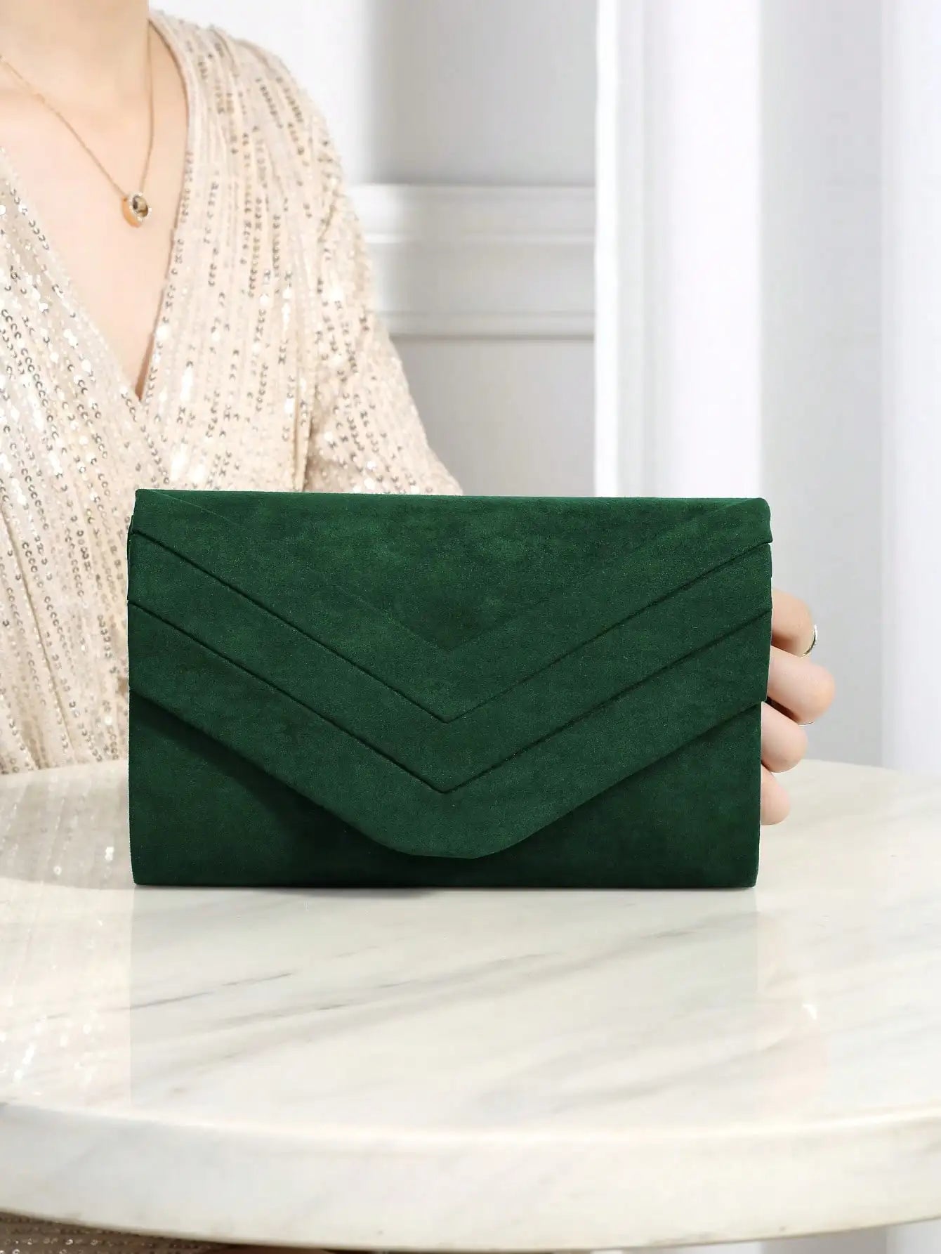 Luxury Evening Bag | Elegant & Quiet Luxurious Metal Trimmed Velvet Bag Luxegan