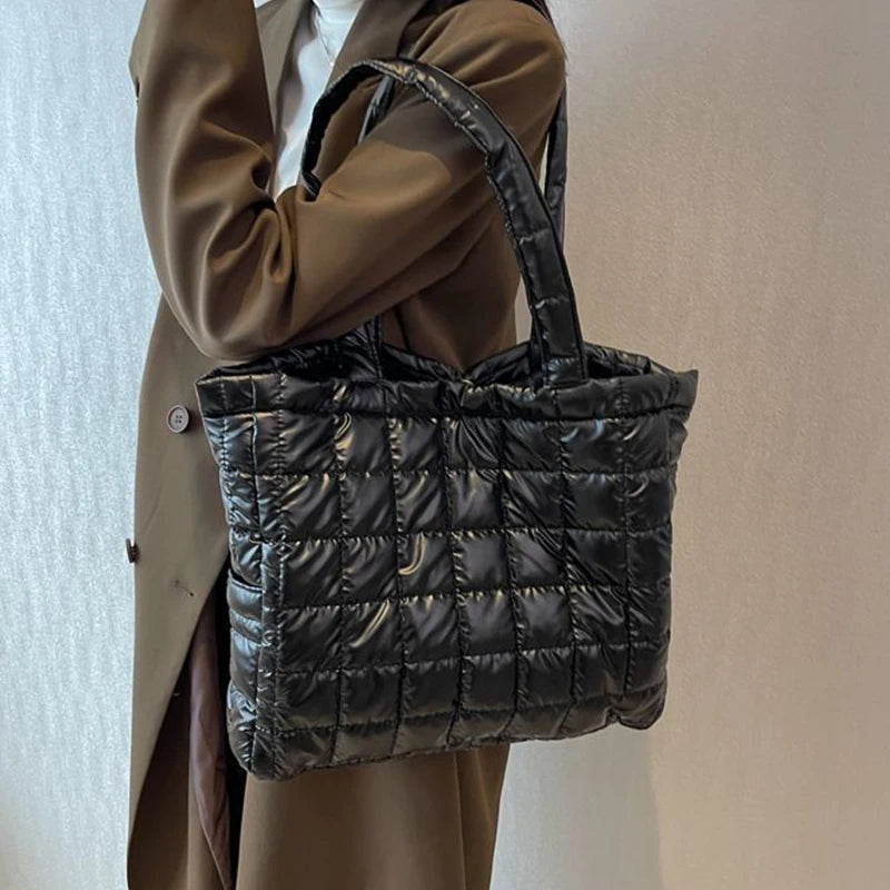 Luxury Padded Nylon Tote | Hot Sale Winter Armpit Bag Luxegan