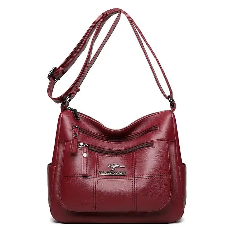 Genuine Soft PU Leather Handbags for Women | Vintage Shoulder Tote Bag & Large Capacity Purse