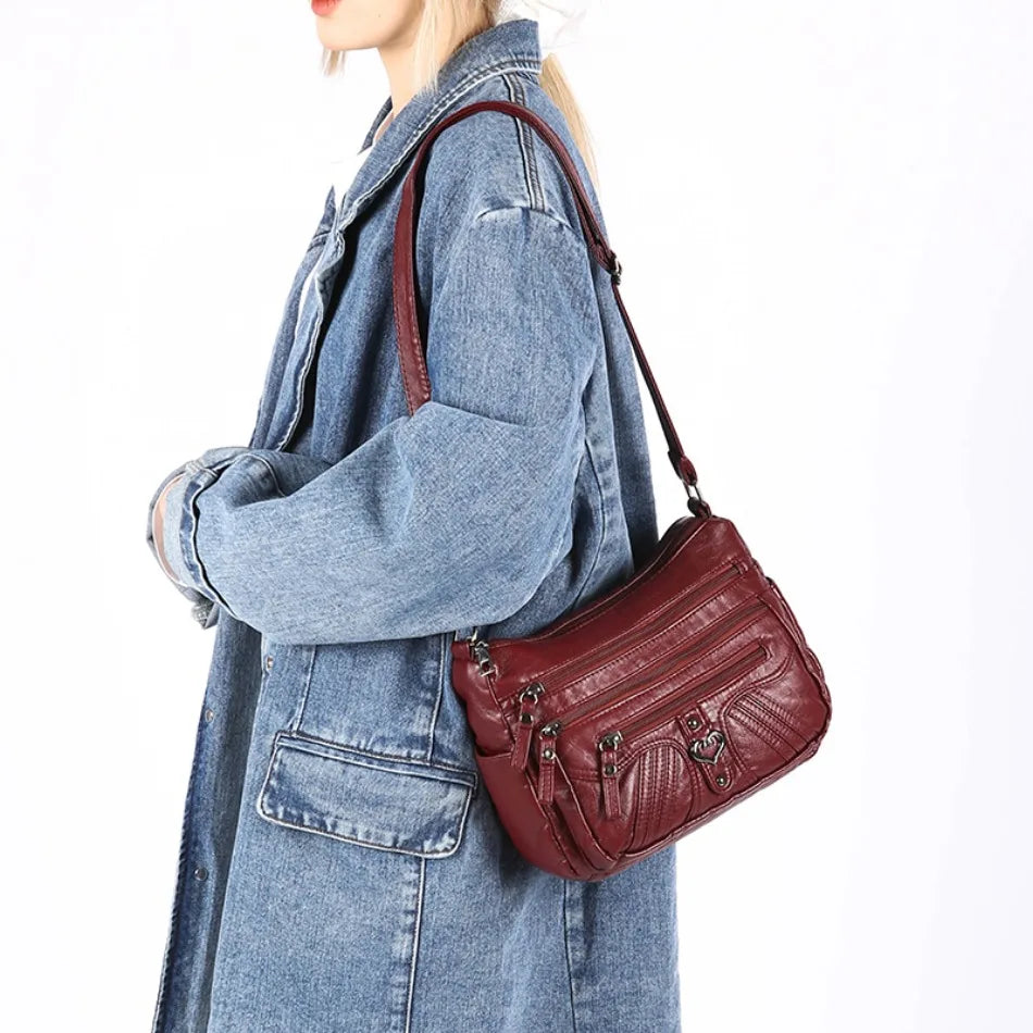 Messenger Sling Bag for Men | PU Small Zipper Crossbody Pouch Luxegan