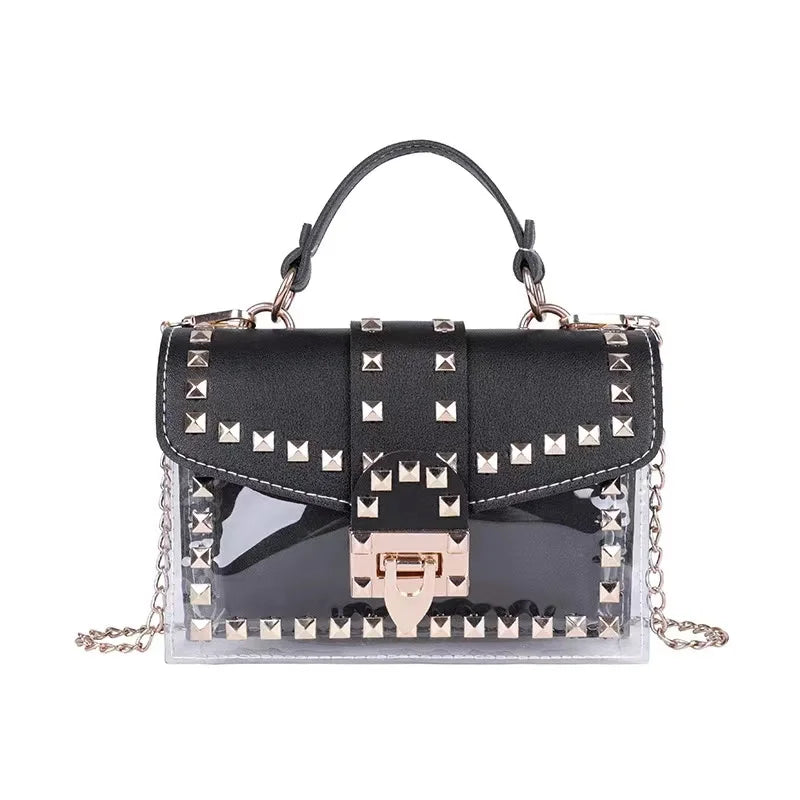 Brand Women's Studded Graffiti Crossbody Bags | Fashion Shoulder Bag for Ladies (Luxury Designer PVC Handbags & Messenger Satchel) Luxegan