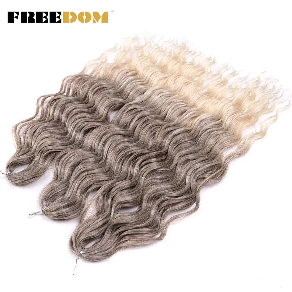 FREEDOM Synthetic Water Wave Crochet Braiding Hair 24 Inch – Ombre & Multi-Tone | 88 Colors | 300g - view 62