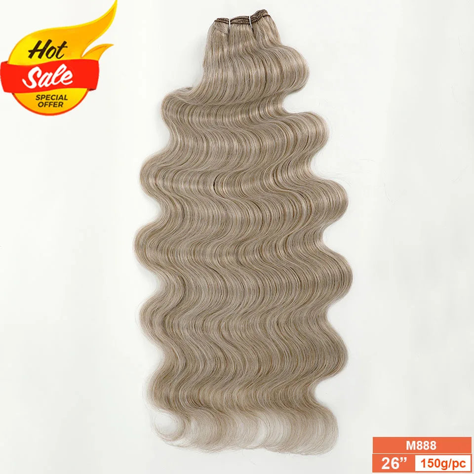 Synthetic Body Wave Hair Extensions | 26–30 Inch | 150–200g