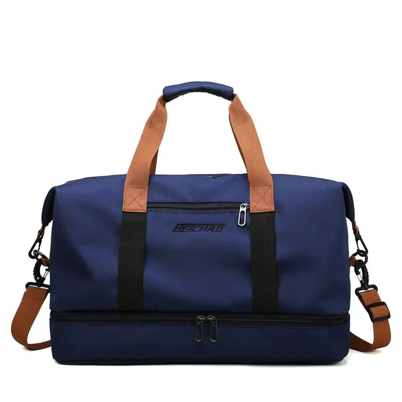 Large Capacity Waterproof Travel Gym Bag | Portable Oxford Fitness Duffle | Short-Distance Luggage & Men's Sports Handbag | Lightweight Shoulder Crossbody Bag Luxegan