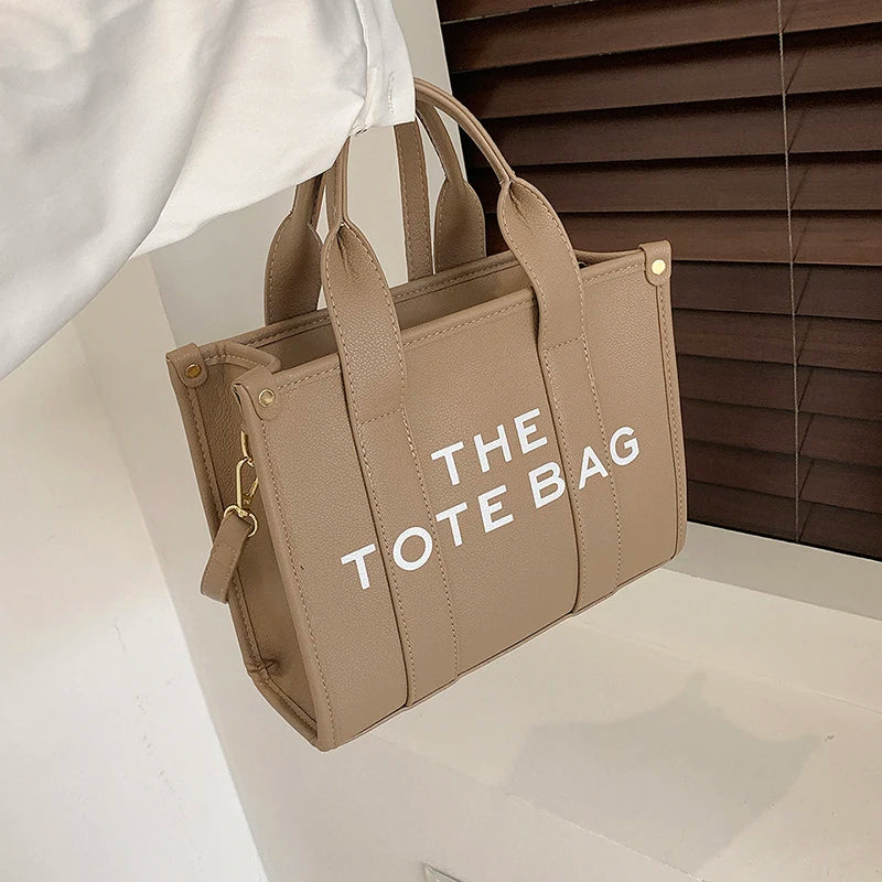 The Tote Bag for Women | Crossbody Female Handbag & New Solid Words Letter Leisure Large Bag (Luxury Fashion Designer PU Bag) Luxegan