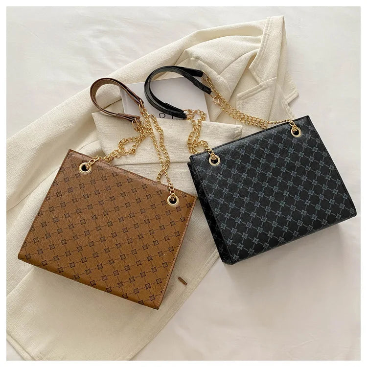 Fashionable Commuting Tote Bag | Women's Retro Casual Chain Shoulder Bag & Large Capacity Handbag Luxegan