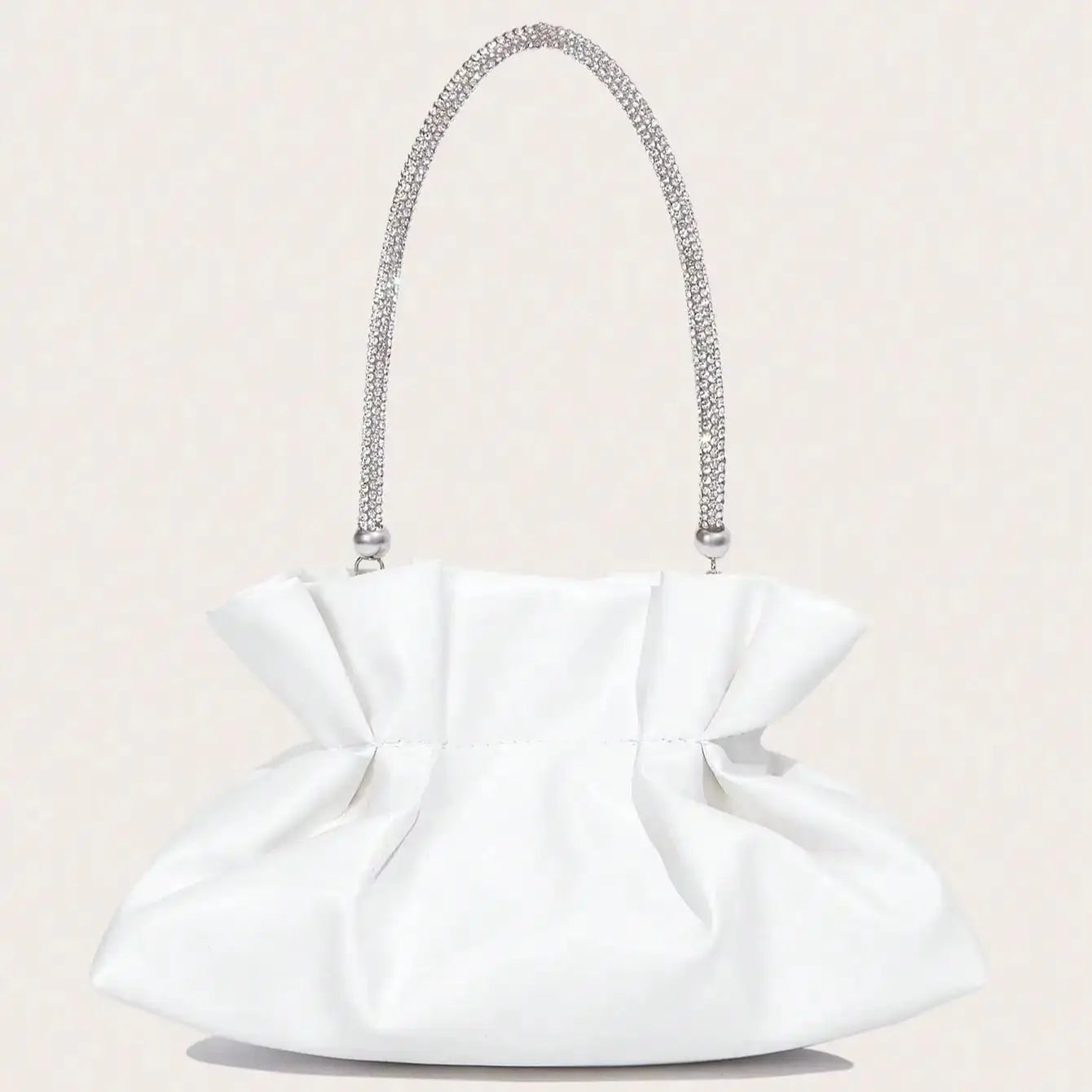 Women's Party Bag | White PU Fashion Elegant Clutch Bag & Gorgeous Shiny Dinner Bag Luxegan