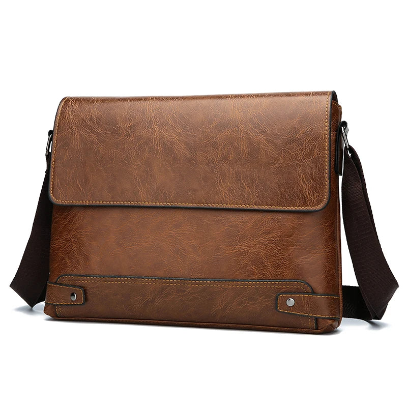 Large Capacity PU Leather Business Bag | Men's Fashion Shoulder & Work Crossbody Satchel Luxegan