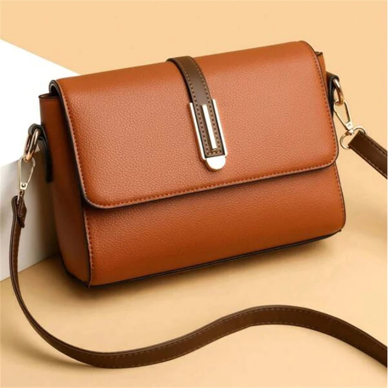 Fashion Luxury Design Women’s Small Shoulder Bag | Sophisticated Crossbody Satchel | Elegant Vintage Square Clutch | Luxury "Dignified" Soft PU Leather Messenger with Flap Closure Luxegan