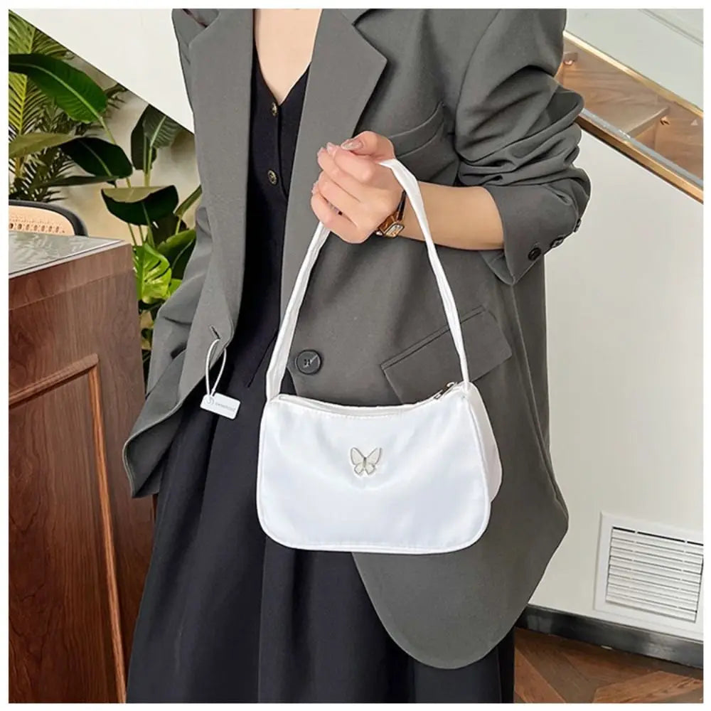 Spring Summer Fashion Handbag | New Butterfly Korean Version Crossbody Bag | High Capacity Clouds Shoulder Bag (Soft Baguette Shape) Luxegan