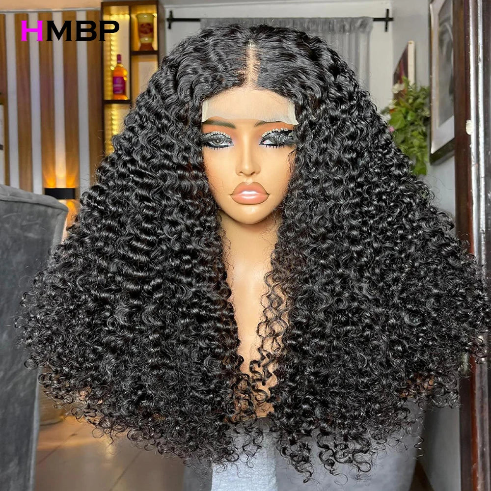 Peluca de Encaje con Densidad de 400, Cabello Humano, Rizado Kinky, 13x6 para Mujer, Peluca Frontal de Encaje HD, Pelucas Gruesas de Alta Densidad, Cabello Humano Real