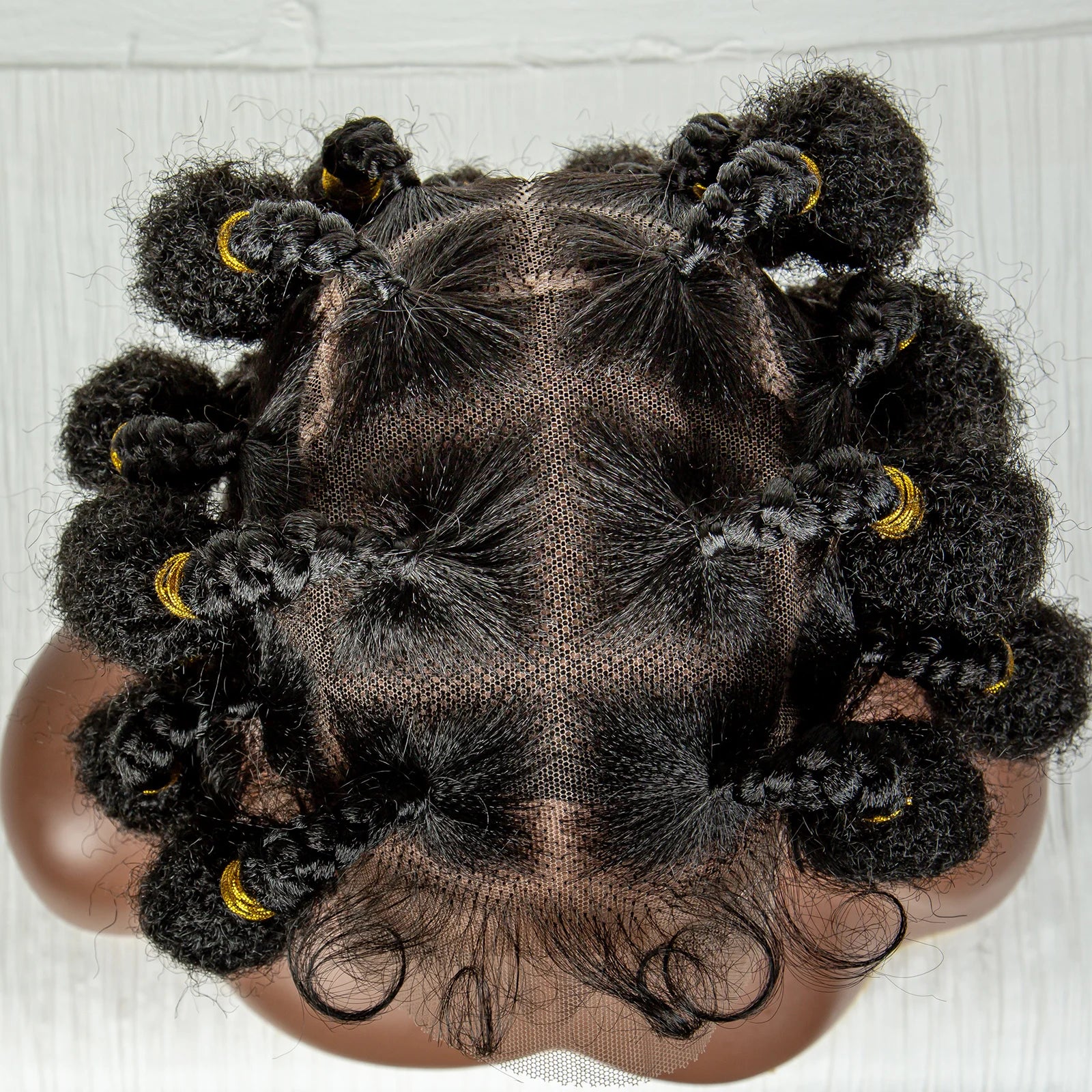 Short Bantu Knotless Braids Wig | Handmade Cornrow Accents | Full Lace Luxegan