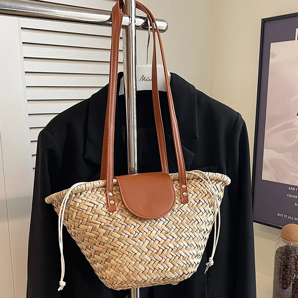 Women's Straw Woven Handbag | Summer Beach Casual Tote Bag & Large Capacity Clutch Luxegan