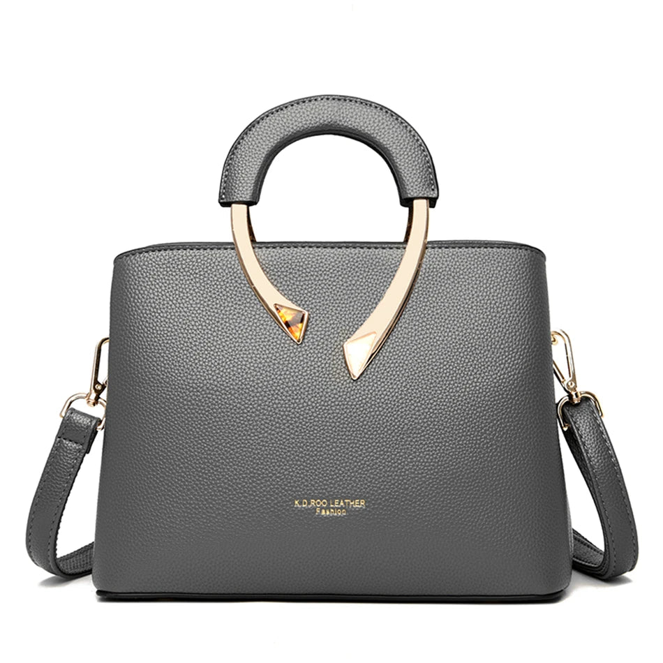 High-Quality Microfiber Leather Casual Tote | Sophisticated Luxury Designer Shoulder Bag | Elegant Multi-Compartment Crossbody | "Dignified" Soft Solid-Color Handbag for Versatile Daily Styling Luxegan