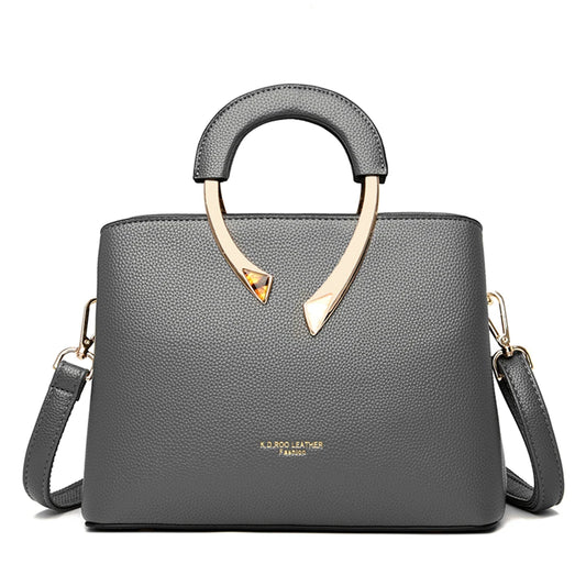 High-Quality Microfiber Leather Casual Tote | Sophisticated Luxury Designer Shoulder Bag | Elegant Multi-Compartment Crossbody | "Dignified" Soft Solid-Color Handbag for Versatile Daily Styling Luxegan