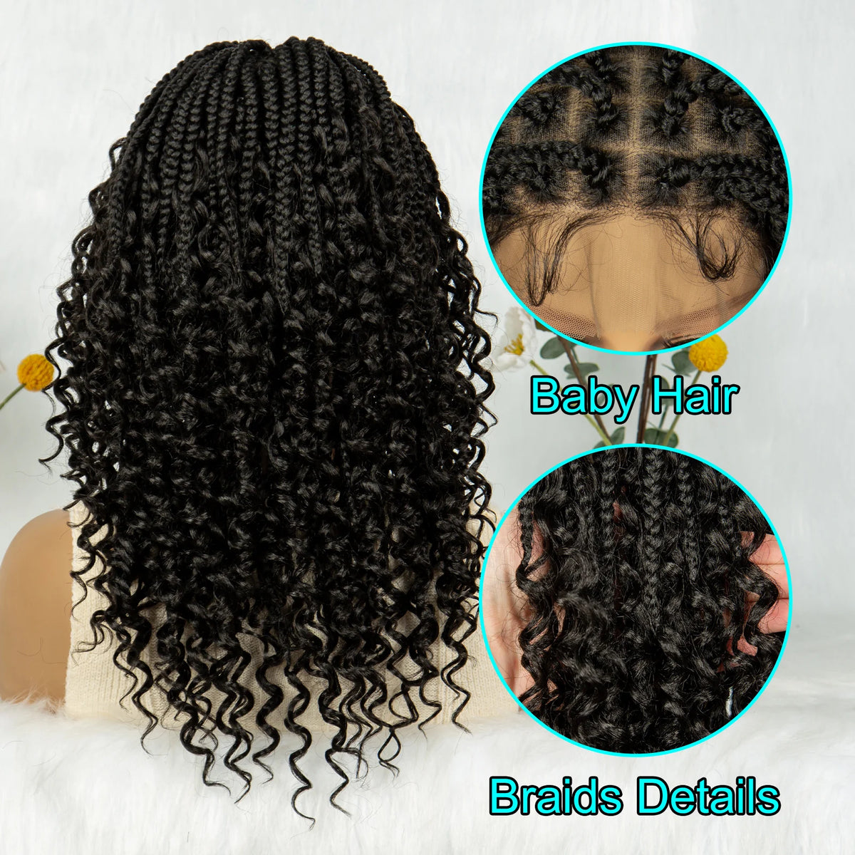 Knotless Box Braided Wig | Curly Ends | Full Lace Frontal