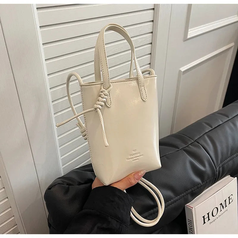 Leather Mini Crossbody Bag for Women | New Korean Fashion Luxury Shoulder Bag & Simple Retro Handbag Luxegan