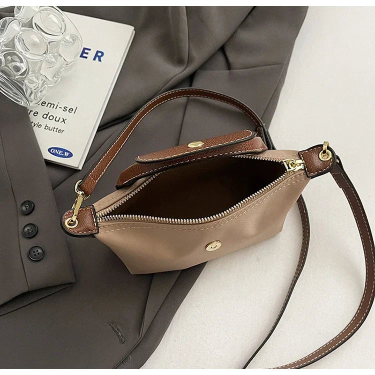 Mini Colorblock Shoulder Bag | Casual & Versatile Zipper Handbag Luxegan