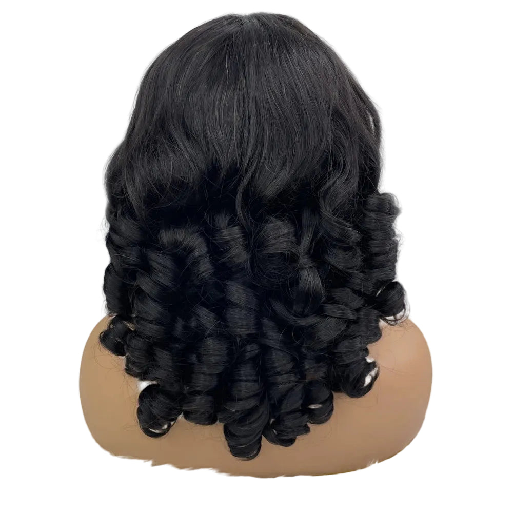 Bouncy Loose Wave Vietnamese Bob Wig | Sophisticated "250% High Density" Silhouette | Elegant 4x4 Transparent Lace Closure | "Dignified" High-Performance Super Double Drawn 100% Human Hair for Radiant Versatile Styling Luxegan