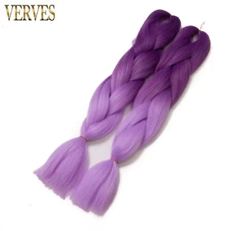 Synthetic Jumbo Braid Kanekalon Braiding Hair 24in | Ombre & Solid Colors | 100g