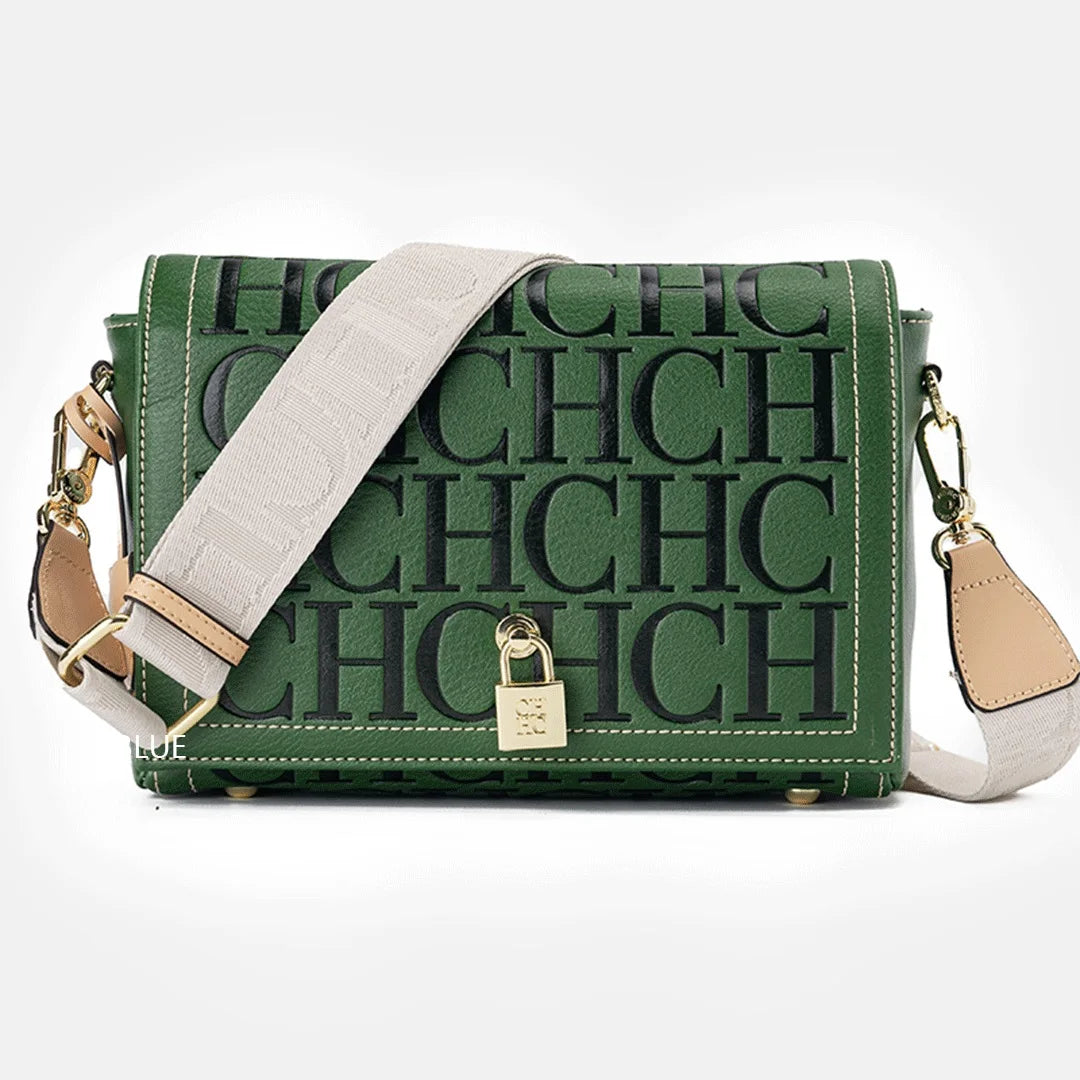 Elegant Letter Print Crossbody Bag | Niche Designer Satchel