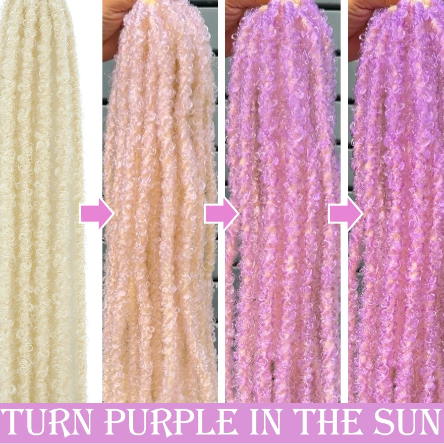 24 Inch Color-Changing Butterfly Locs Crochet Hair | Faux Locs Synthetic Dreadlocks Hair Extensions