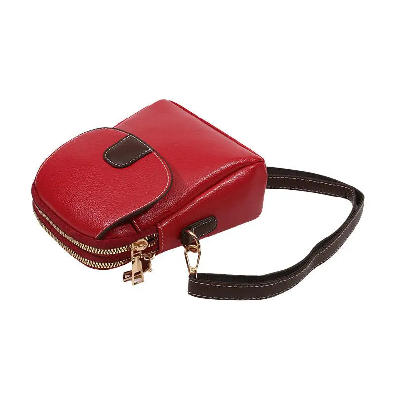 Fashion Leather Crossbody Bag for Women | Mini Shoulder Bag & Flip Zipper Messenger Bag (Students' Small Handbag) Luxegan