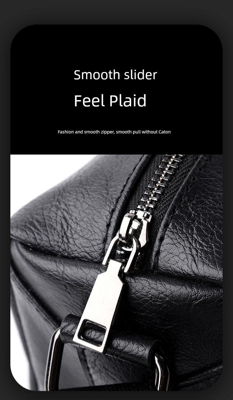 Japan Men's Portable Travel Commuter Small Shoulder Bag | New Niche Style Messenger Bag (PU Leather Crossbody Satchel) Luxegan