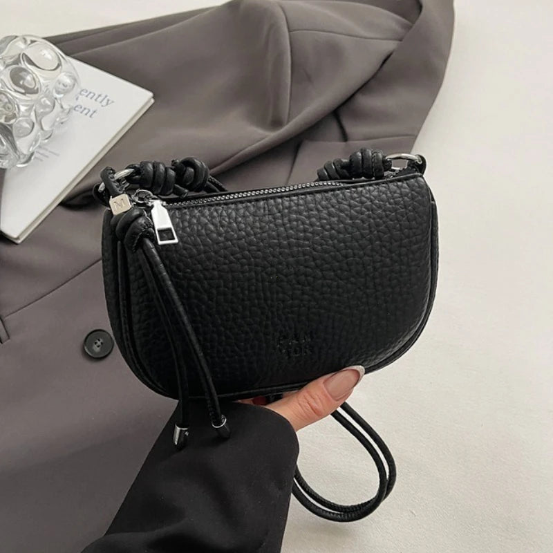 Ladies' Fashionable Solid Color Crossbody Bag | Versatile Exquisite Design Saddle Bag | Casual Daily Commuting Shoulder Handbag Luxegan