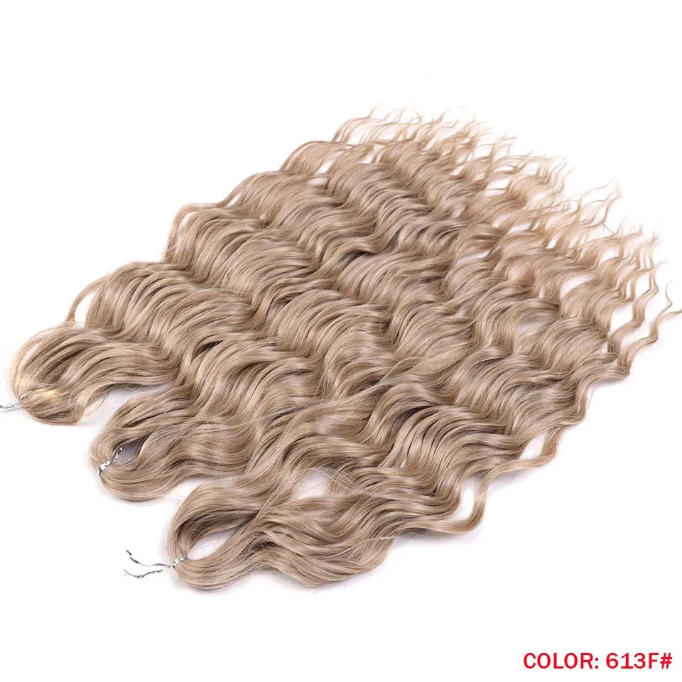 Synthetic Anna Curl Water Wave Crochet Braiding Hair – 24 Inch | 300g | 60 Strands | 88 Ombre & - view 50